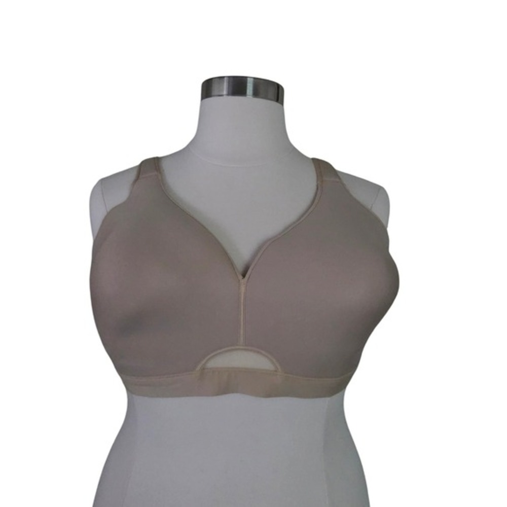 Cacique Lightly Lined No Wire Bra Tan Beige 46D Adjustable Straps 11382